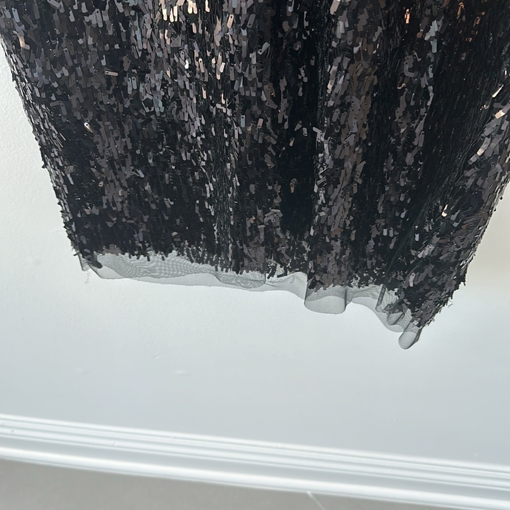 Bcbg Maxazria Size 6 Black Sequence & Lace Dress - image 5